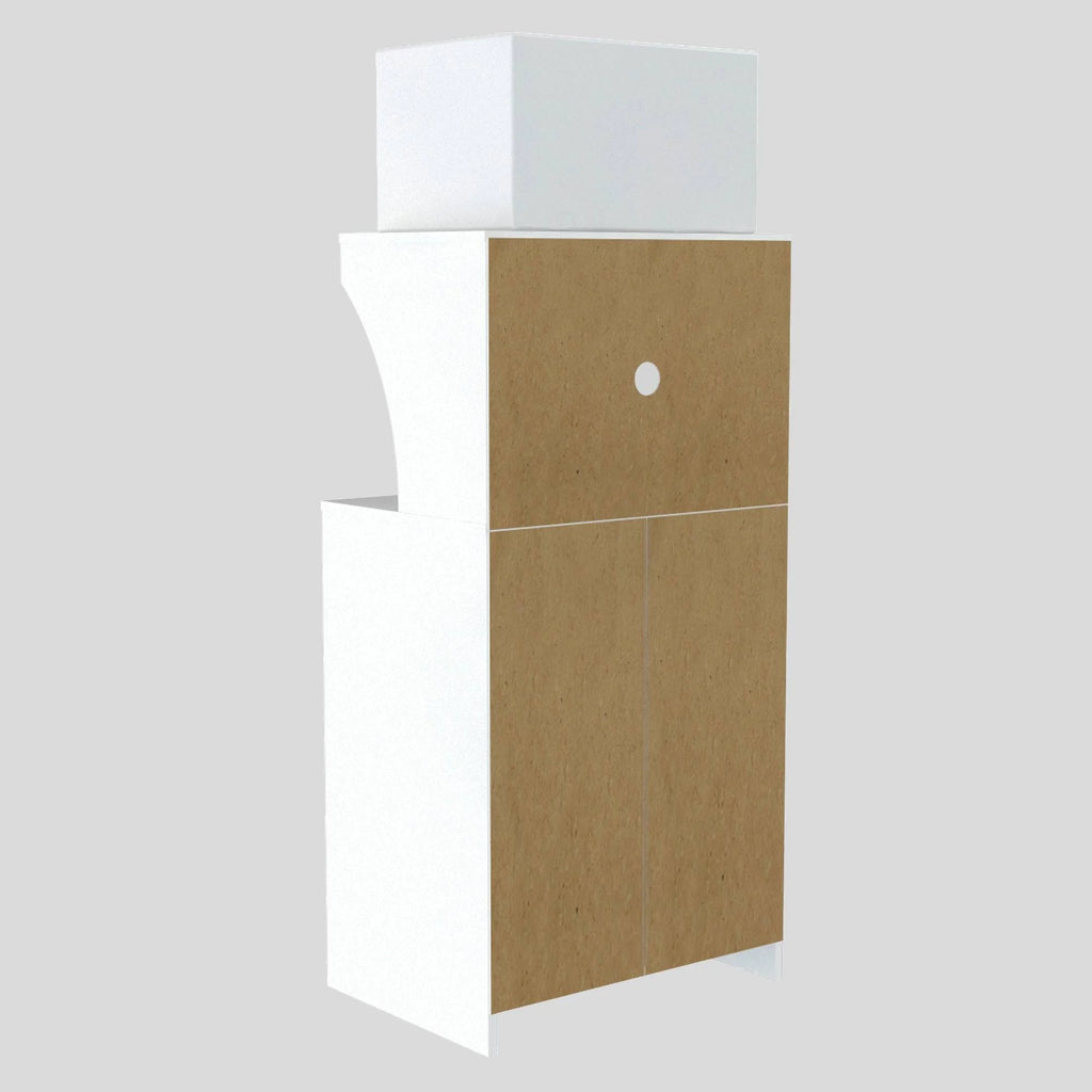 White and Vienes Oak Microwave Cabinet V2731