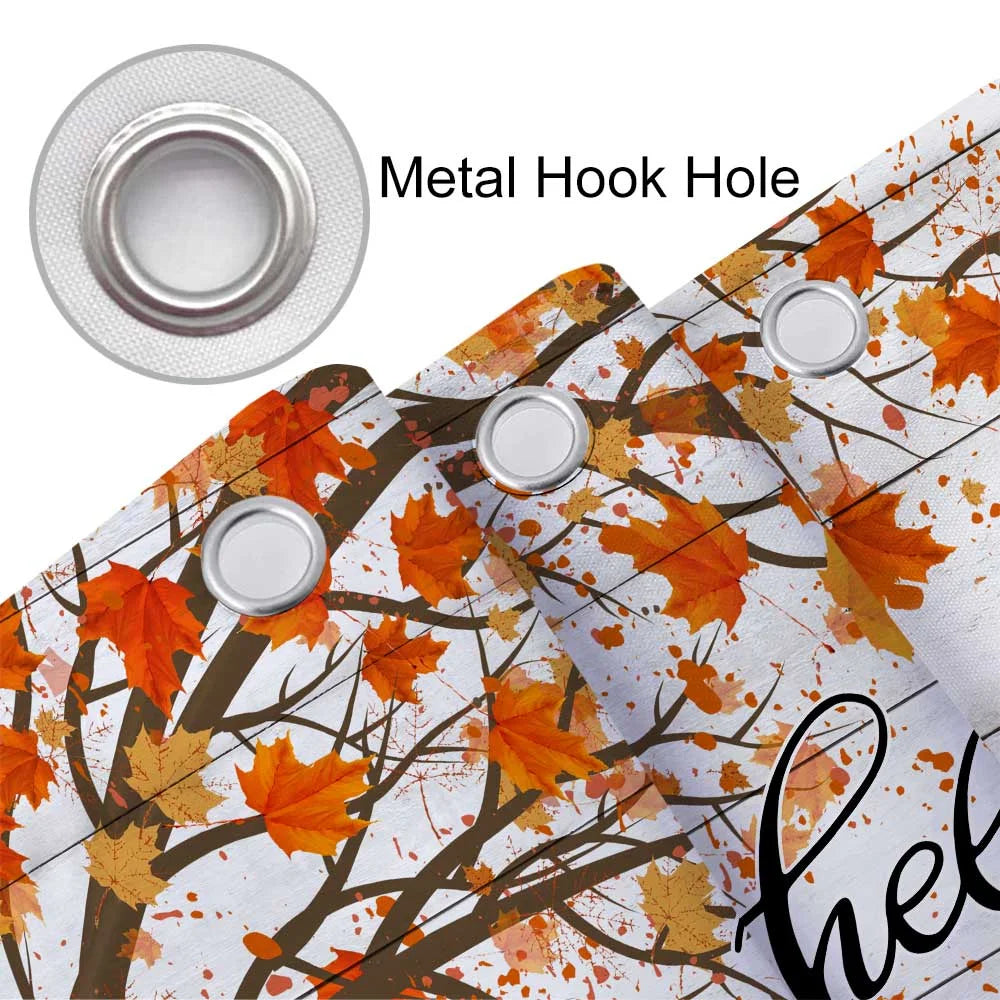 Fall Gnome with Pumpkin Shower Curtain, 72"x72"inch, Durable Fabric with 12 Hooks Q354759