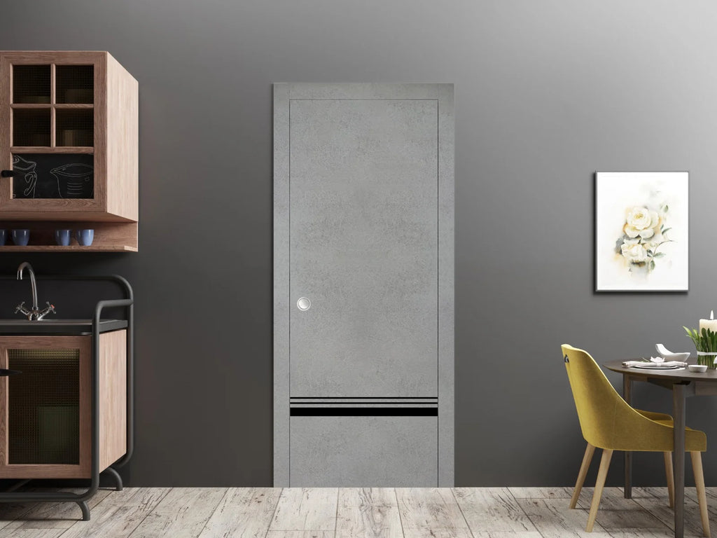 Sliding French Pocket Door with Frosted Glass P64598
