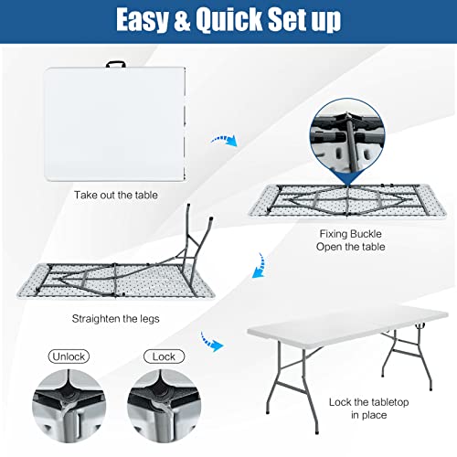 6ft White Folding Table P12397