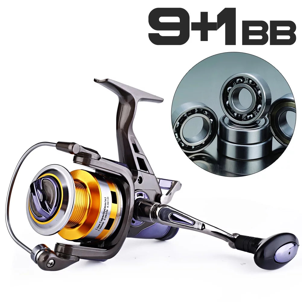 Carp Fishing Reel 9+1 Stainless Steel BB Bait Feeder Spinning Reel N801