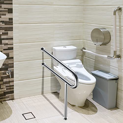 24Inch Height Adjustable Flip Up Aluminum Alloy Toilet Grab Bar L590