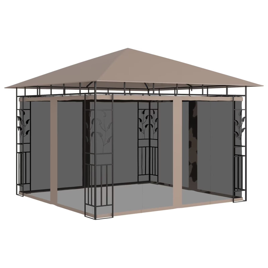 Taupe Gazebo with Mosquito Net K4438