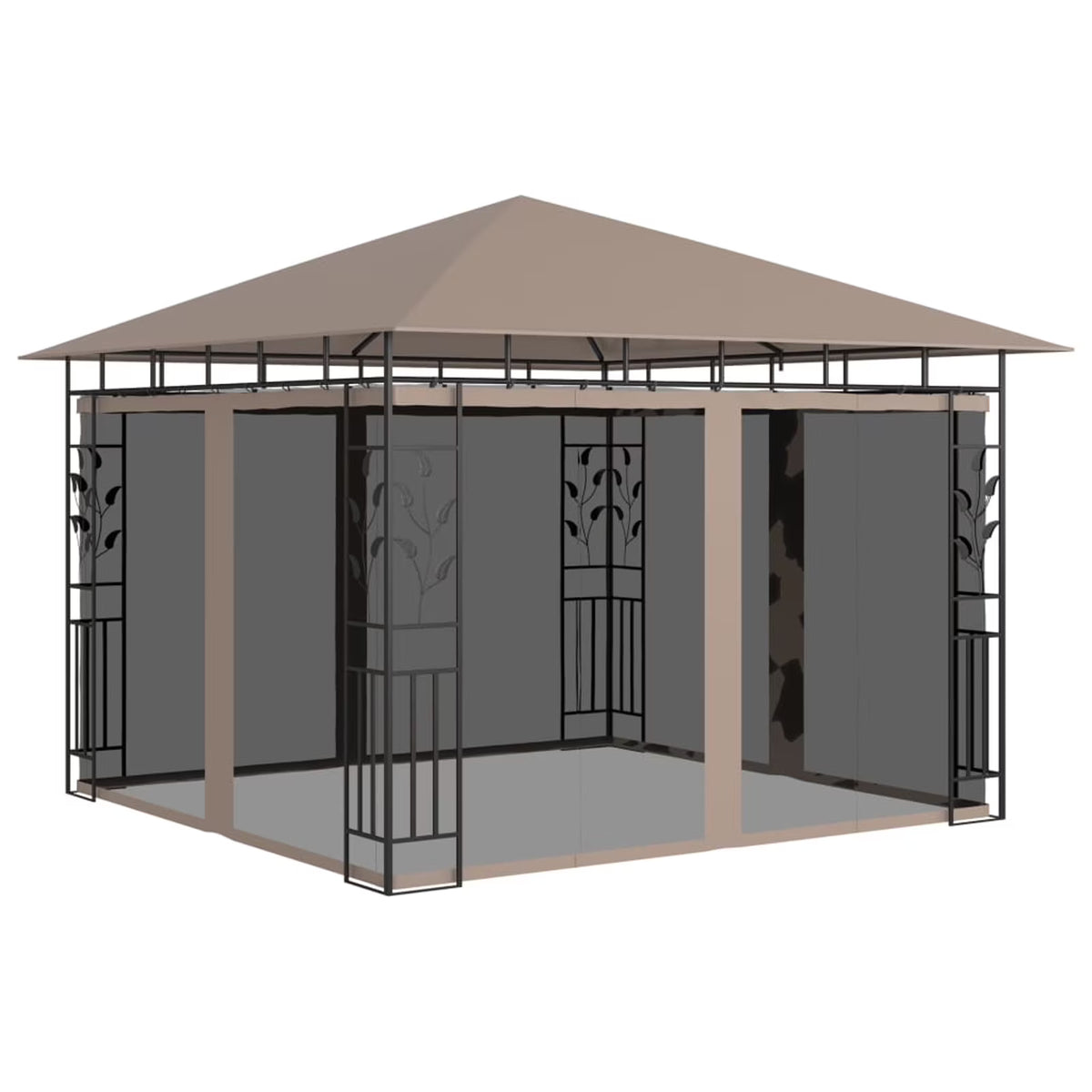 Taupe Gazebo with Mosquito Net K4438