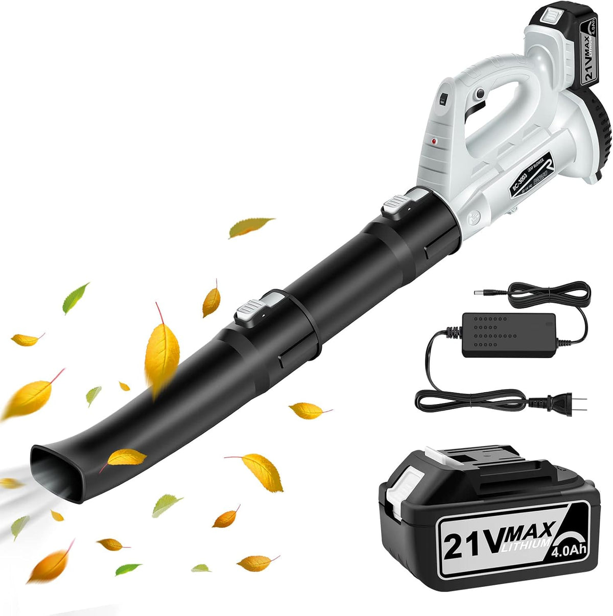 Cordless 20V 4.0Ah Li-ion Handheld Leaf Blower with Charger Y15253