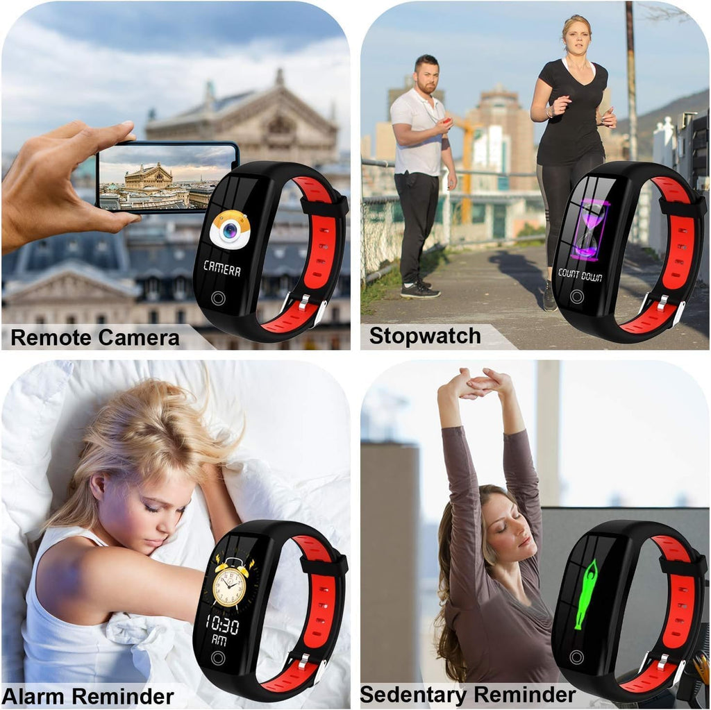 Fitness Tracker Watch with Heart Rate Monitor, SpO2, Sleep Tracker, IP68 Waterproof E566373