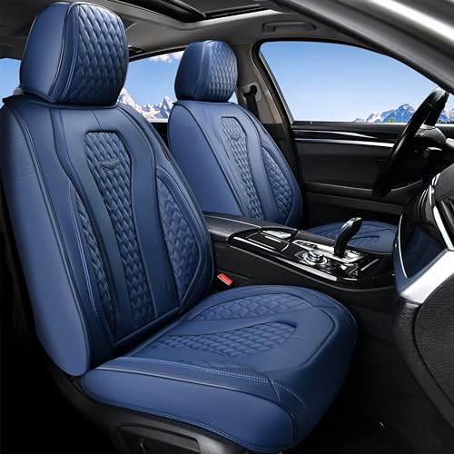 Black Leather Car Seat Covers Full Set Y2940