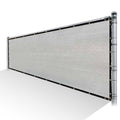 Grey Privacy Fence Screen HDPE Mesh Windscreen with Reinforced Grommets N494312