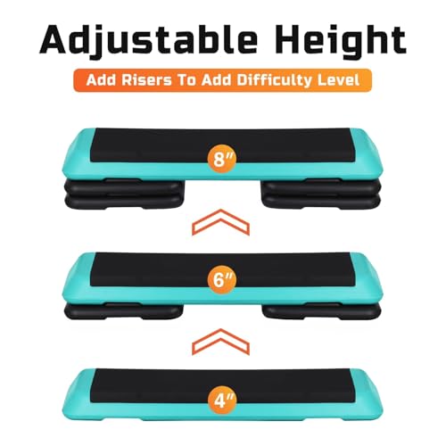 43'' Adjustable Aerobic Step Platform with 4 Stackable Risers S441197