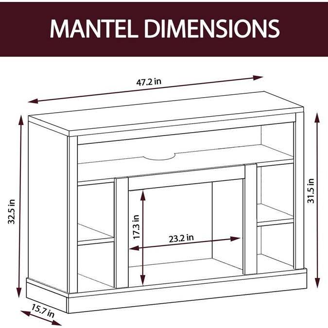 47 in. White Electric Fireplace Heater with TV Stand P6015