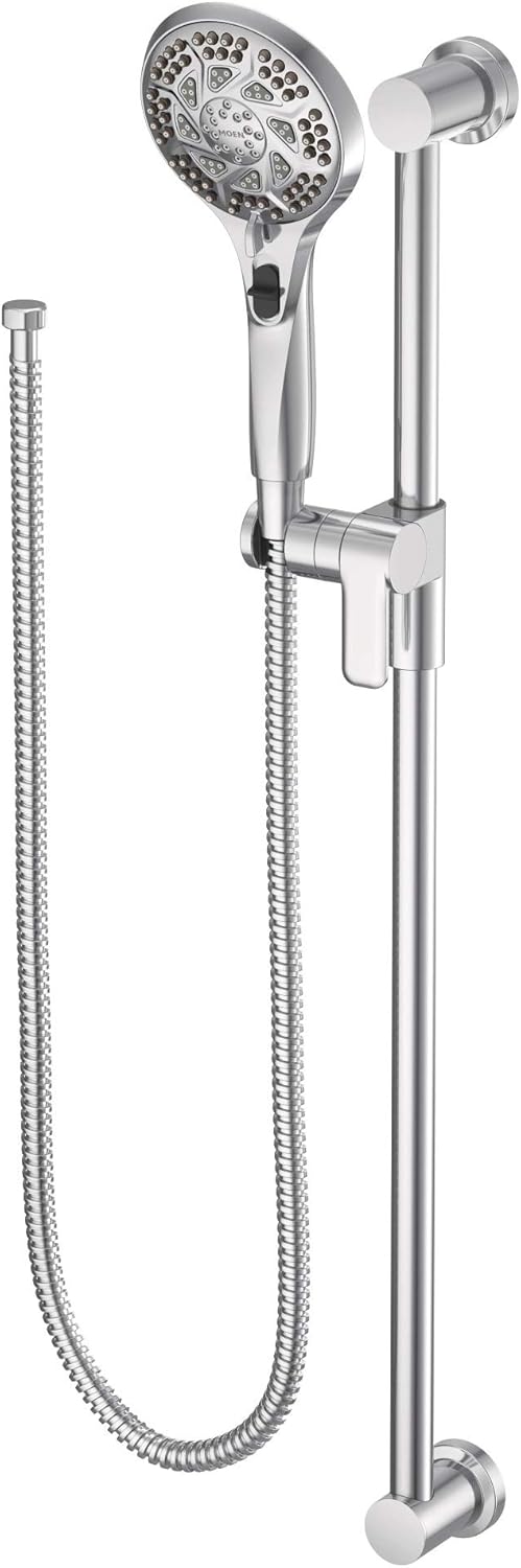 Brushed Nickel 5-Function Handshower with Slide Bar and Hose P1736