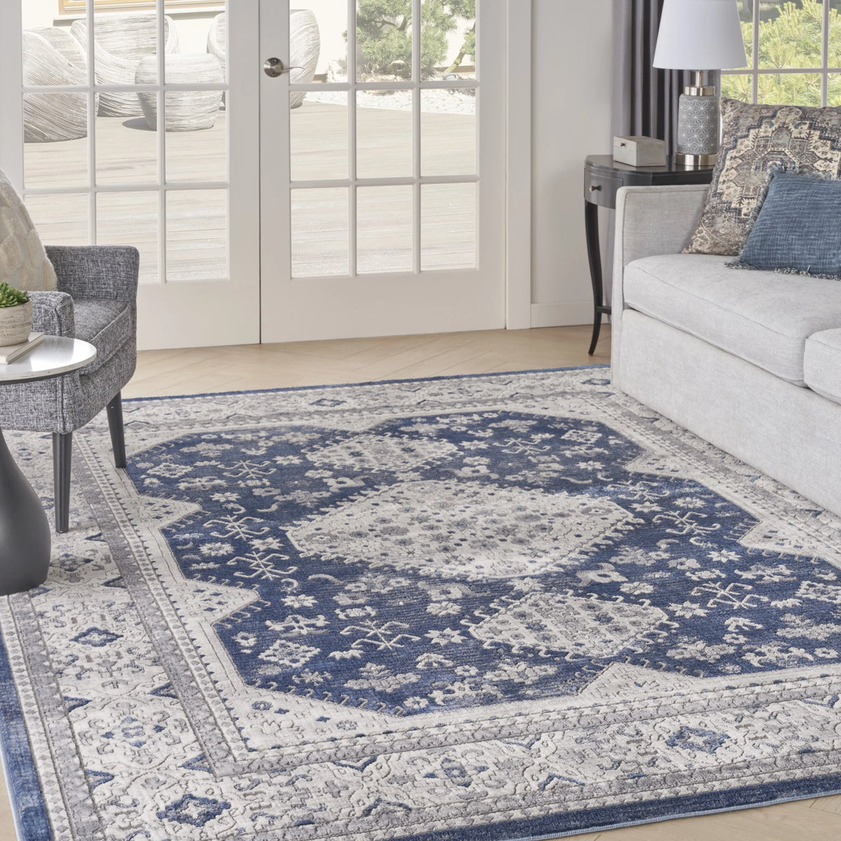Persian Grey/Navy 8x10 Area Rug P969446
