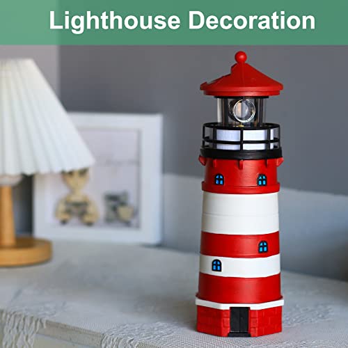 Solar Powered Lighthouse Decor with Rotating Beacon K91278