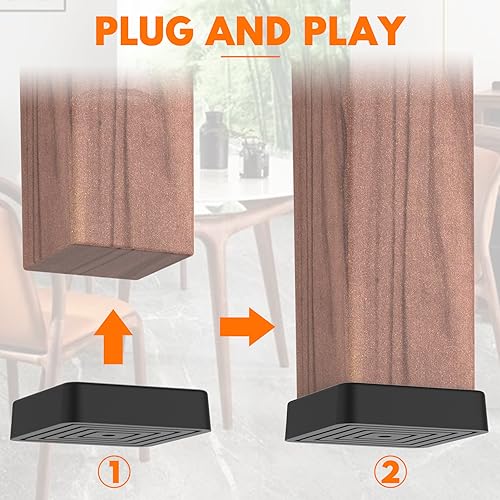 8 Pcs Non Slip Rubber Furniture Coasters Black O325892