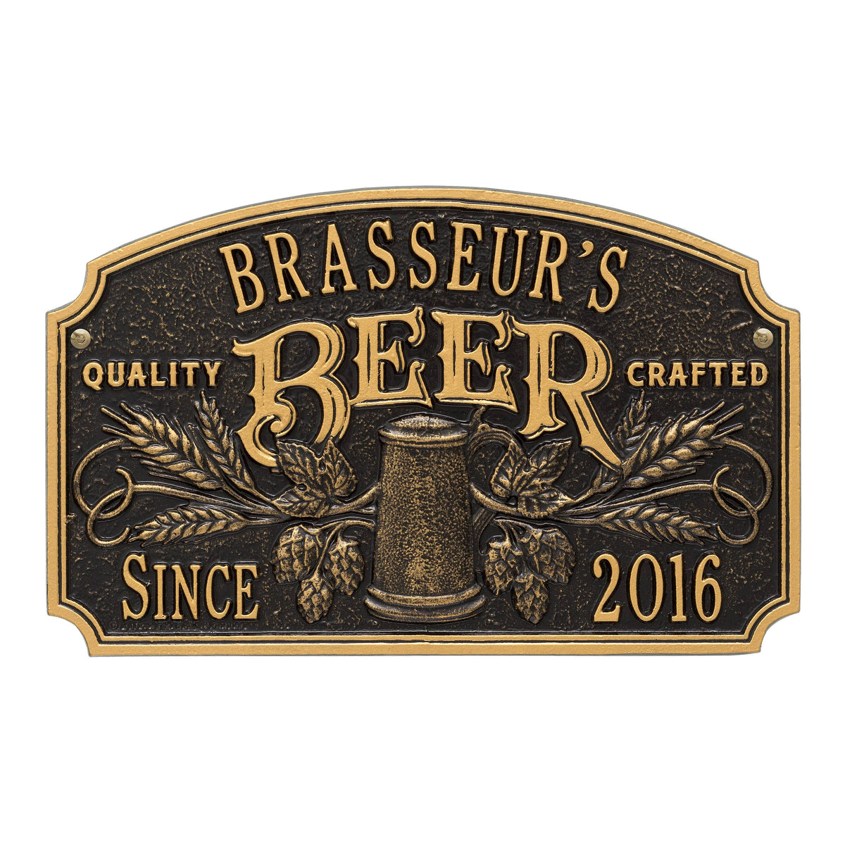 Beer Plaque Black-Gold Y121128