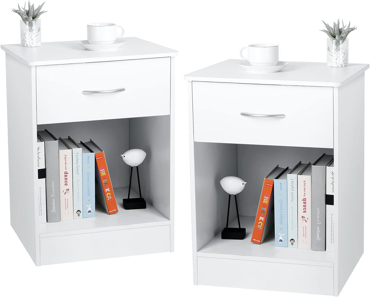 Black Nightstand with Drawers H296967
