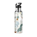Green Stainless Steel Insulated Water Bottle with Straw Lid Q6827
