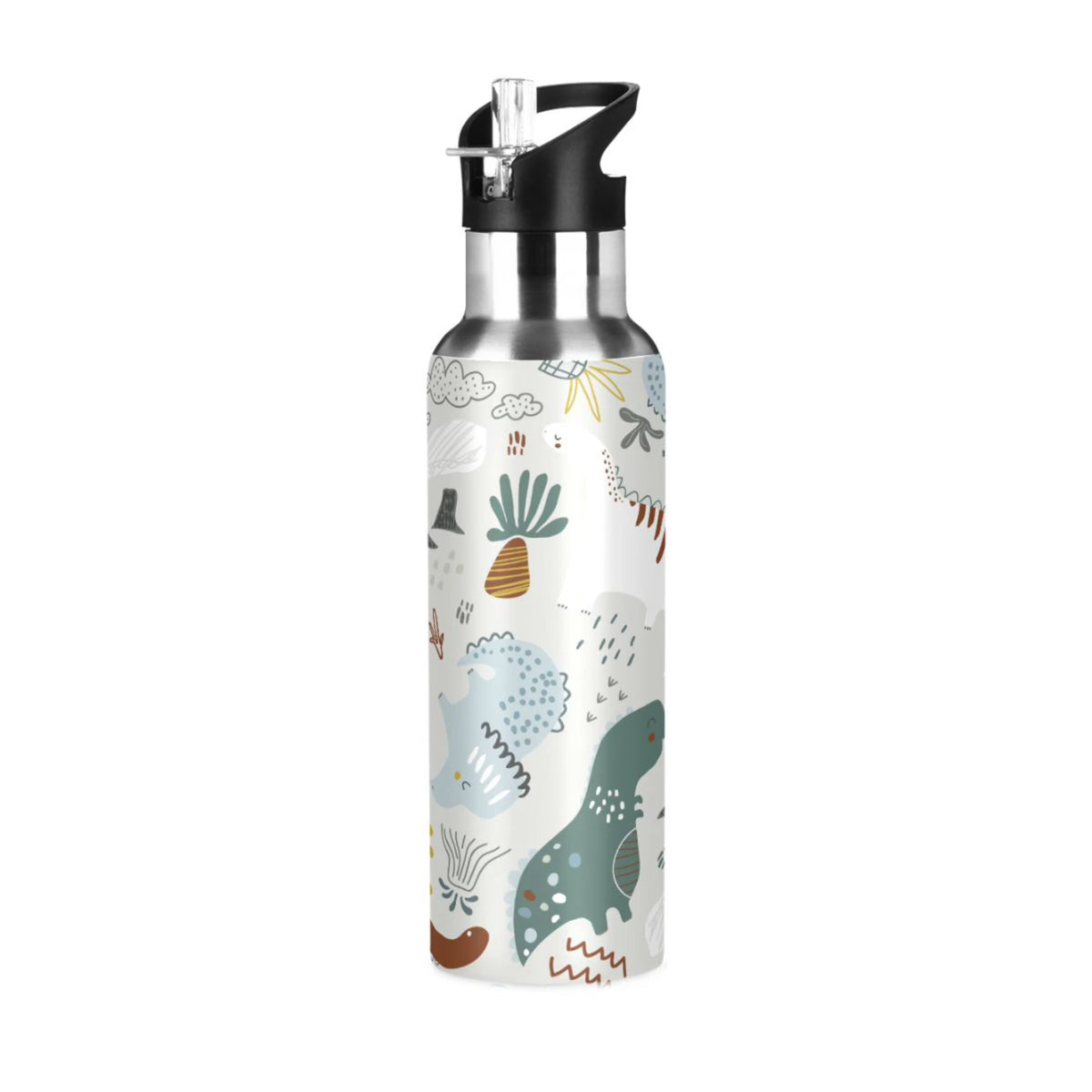 Green Stainless Steel Insulated Water Bottle with Straw Lid Q6827