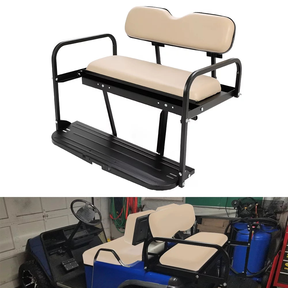 Tan Flip Folding Rear Back Seat Kit for EZGO Golf Cart G51118