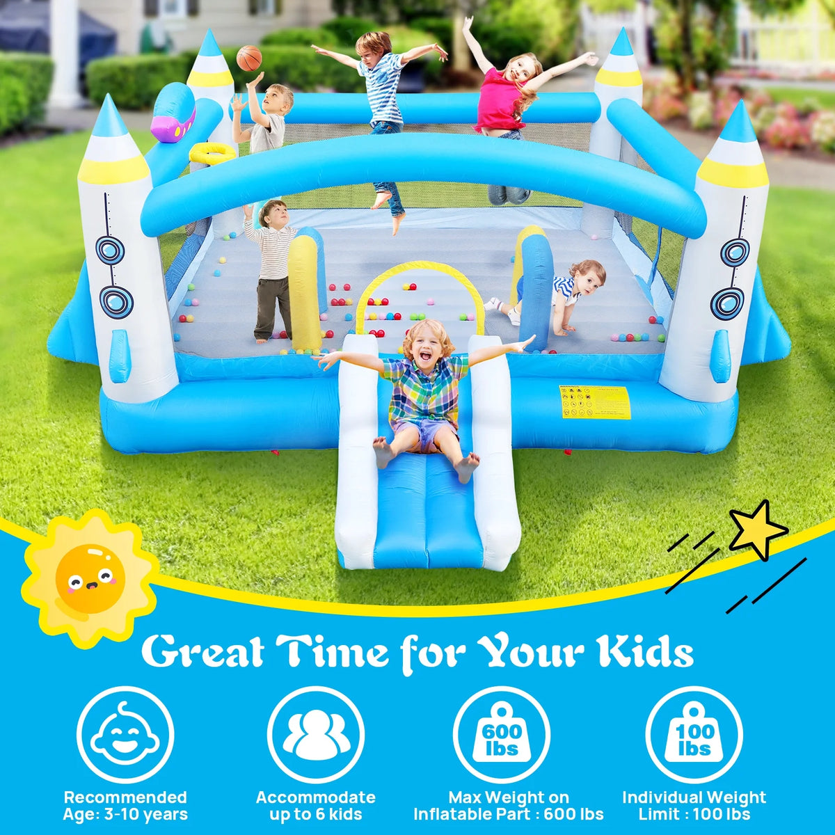 Inflatable Bouncer with Slide Jumping Castle Y8347