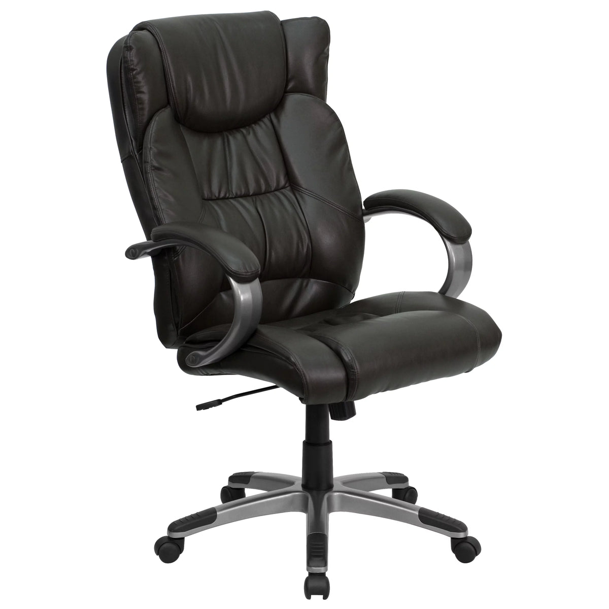 High Back Espresso Brown Executive Swivel Office Chair with Loop Arms F65425