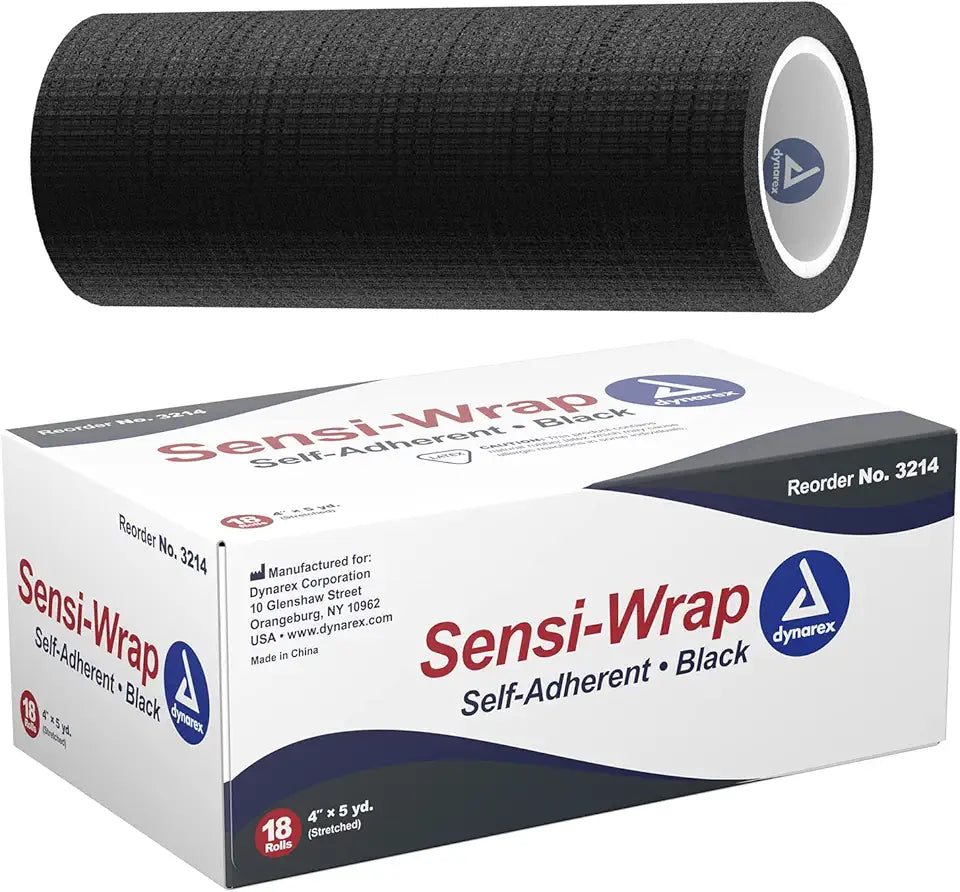 Black Self-Adherent Bandage Roll, Pack of 18 C2841