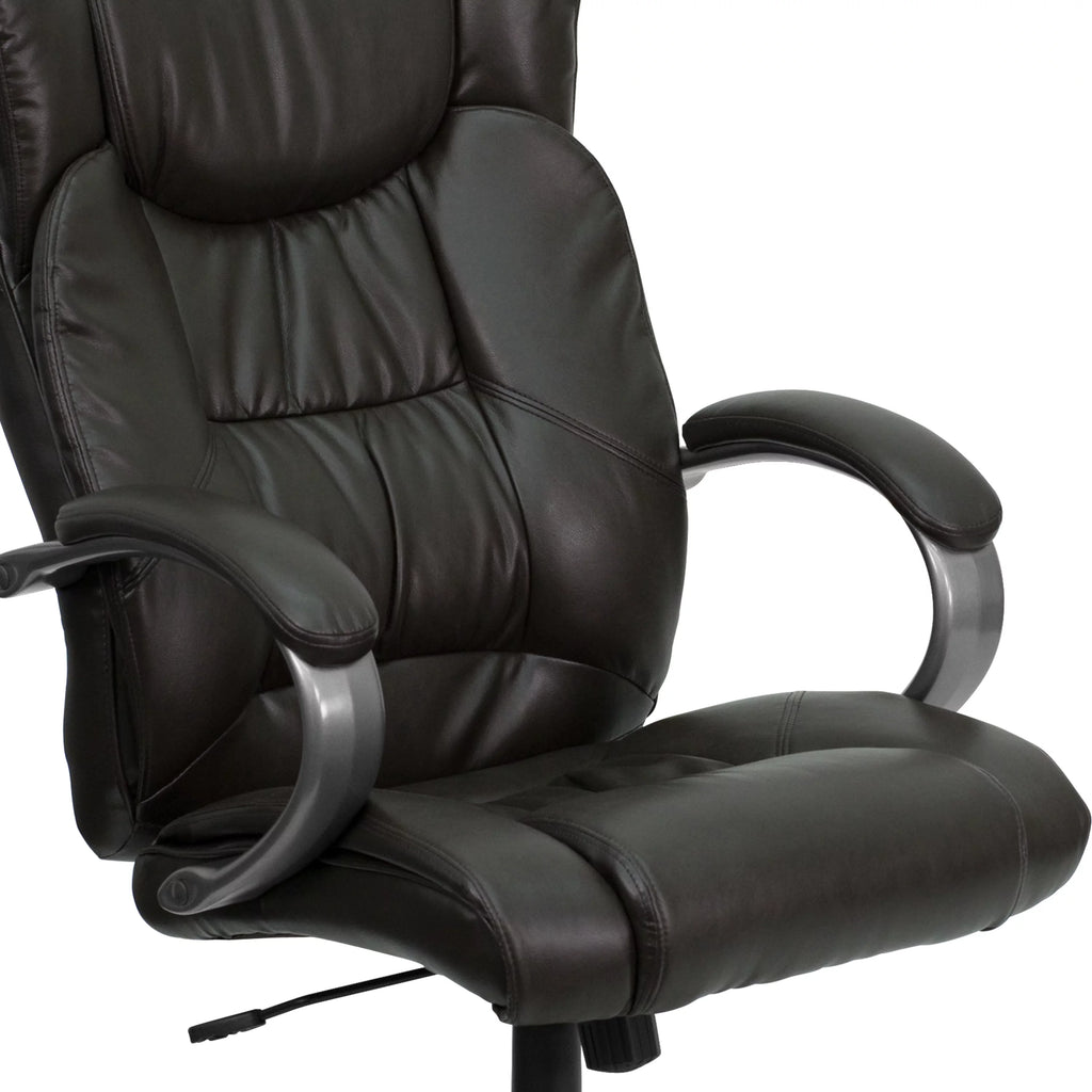 High Back Espresso Brown Executive Swivel Office Chair with Loop Arms F65425