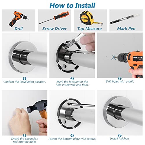24Inch Height Adjustable Flip Up Aluminum Alloy Toilet Grab Bar L590