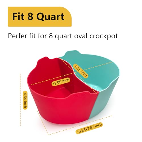 Silicone Slow Cooker Liners, 6-7 Quart Oval Reusable Insert, BPA-Free, Dishwasher Safe, Black V2989