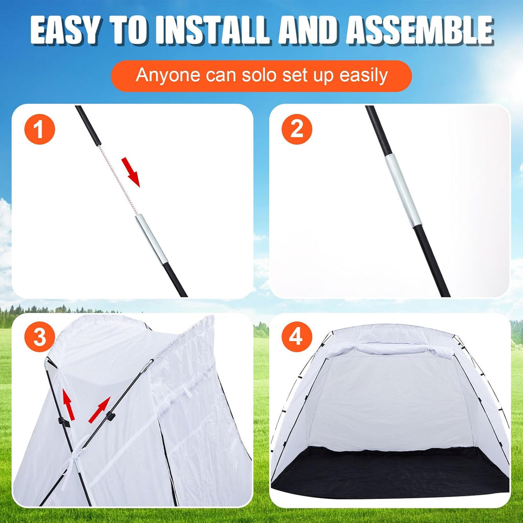 White 8.5 x 6 x 5.5 ft Portable Paint Booth Spray Paint Tent Q97875