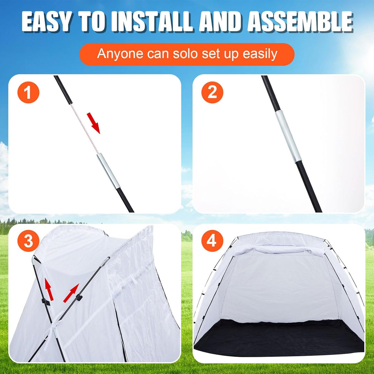 White 8.5 x 6 x 5.5 ft Portable Paint Booth Spray Paint Tent Q97875
