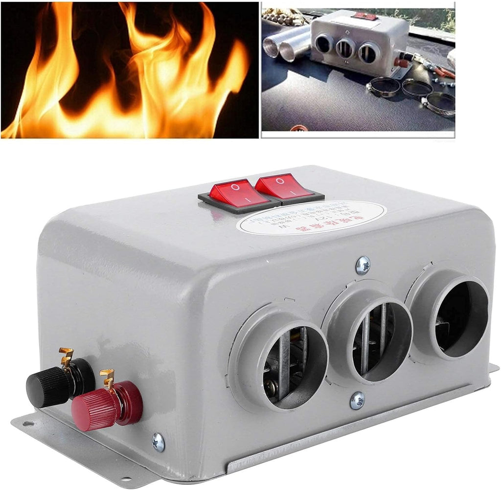 12V Compact Car Heater 3 Hole 600W-800W Pack of 2 P315082