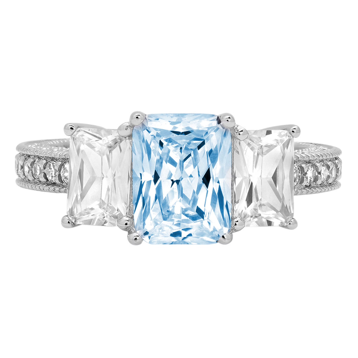 18k White Gold Three-Stone Ring X5283