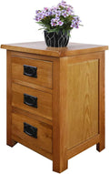 Oak Nightstand with Drawer, 3 Drawers Cabinet Board Nightstands I145172