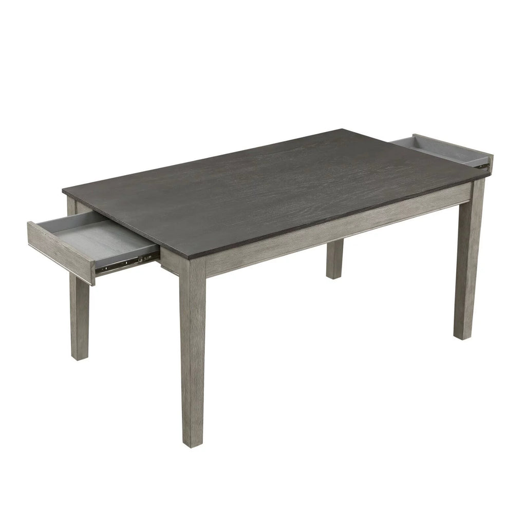 Light Gray 5pc Wooden Dining Set with Drawers D82044