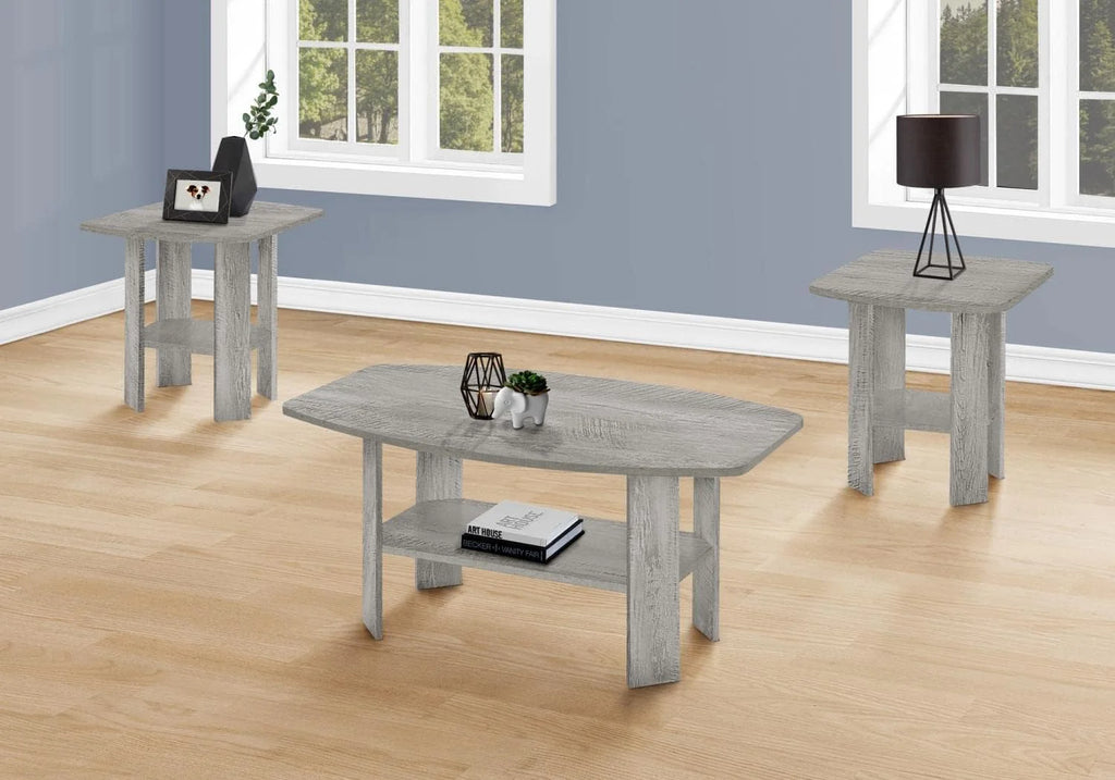 Grey Laminate 3Pcs Coffee End Side Table A889080
