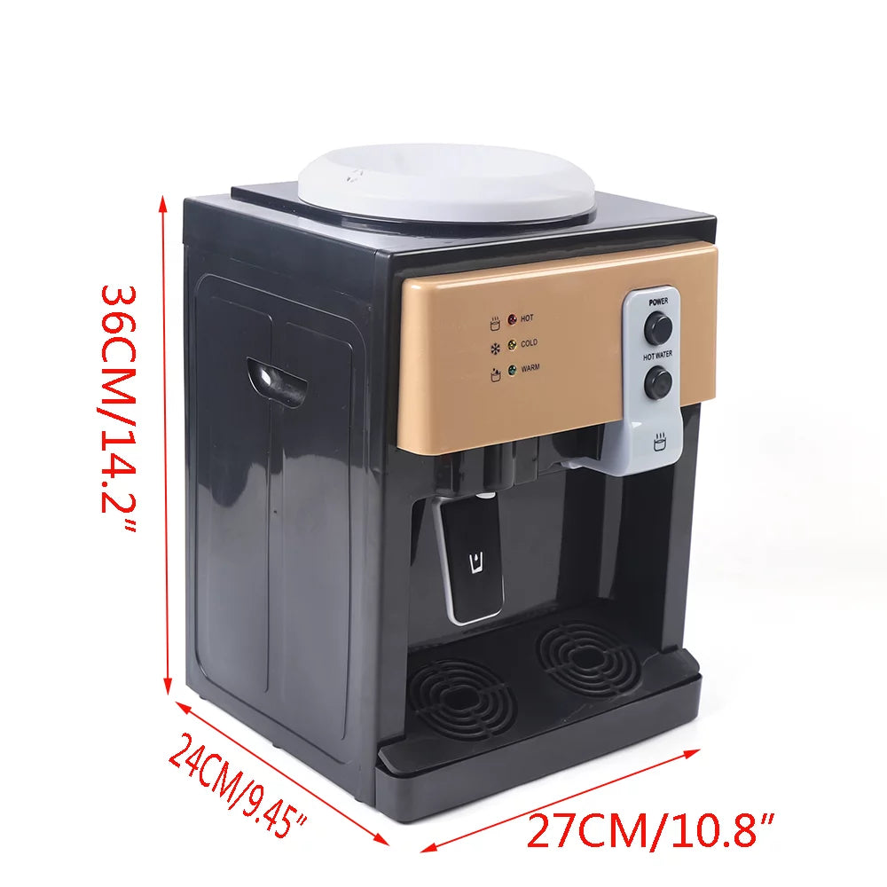 Top Loading Countertop Water Cooler Dispenser with Hot Cold and Room Temperature Water, Black S28155
