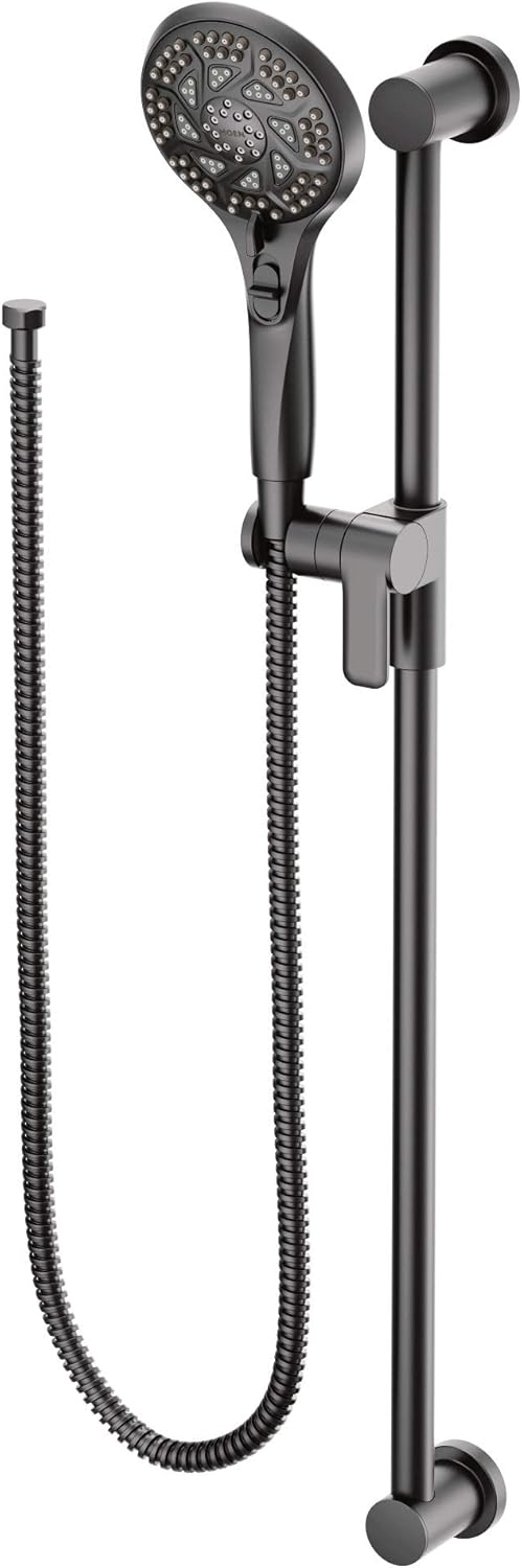 Brushed Nickel 5-Function Handshower with Slide Bar and Hose P1736