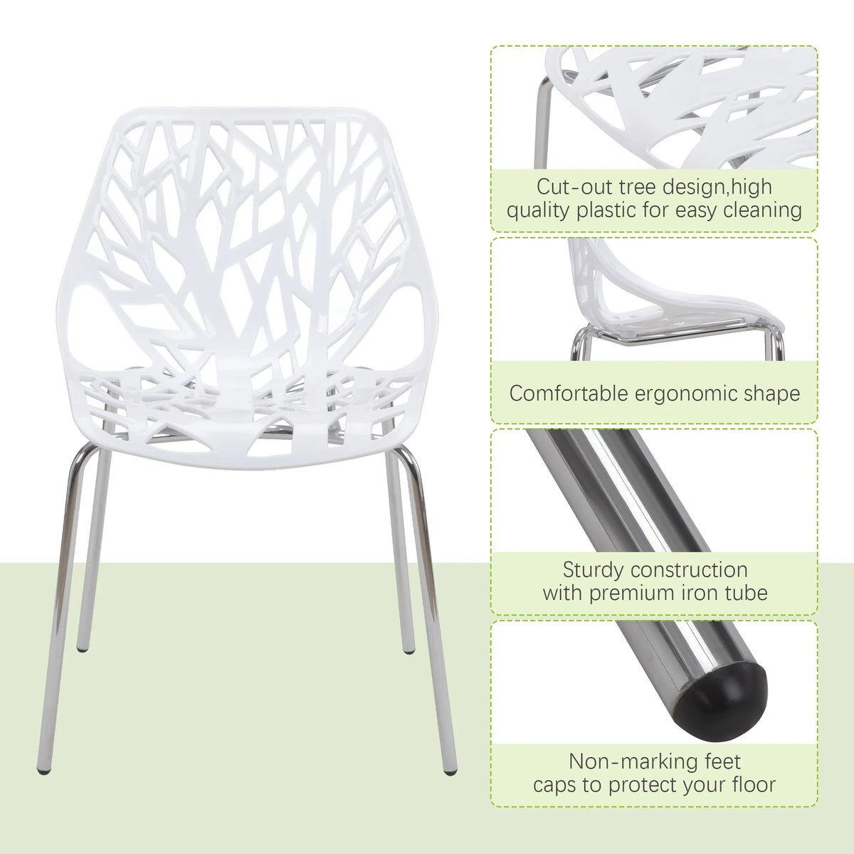 White Set of 4 Stackable Plastic Side Chairs Q715341