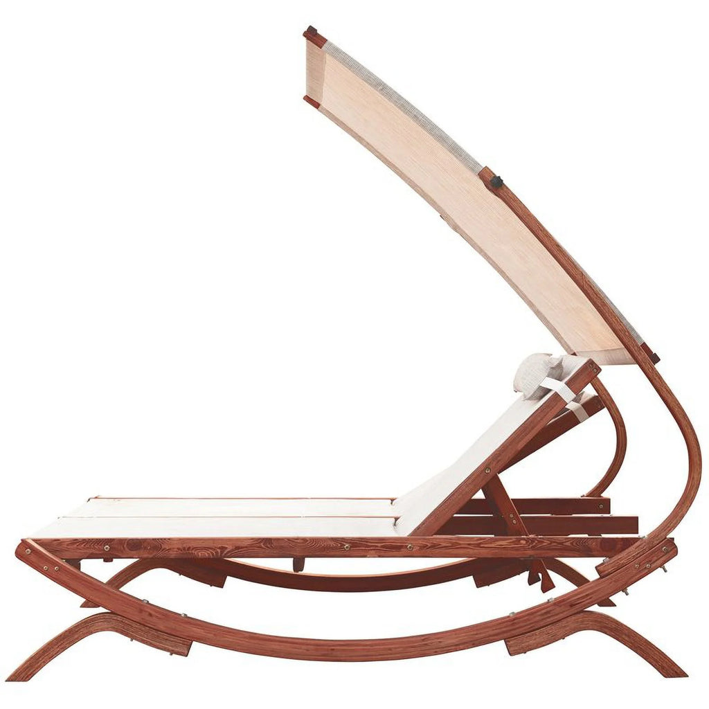 Wood Double Reclining Lounge Chair with Canopy O125