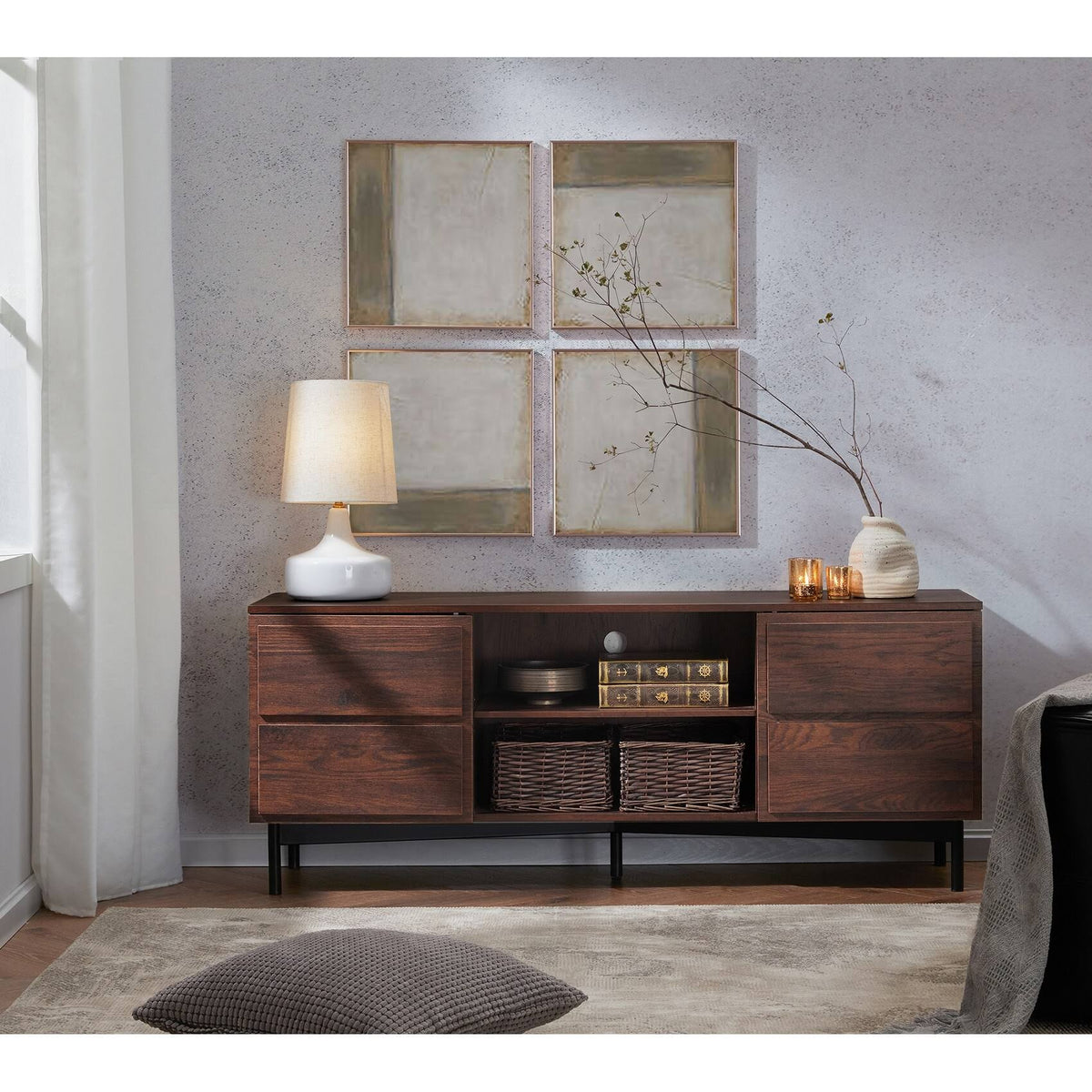 Walnut Media TV Stand O232436