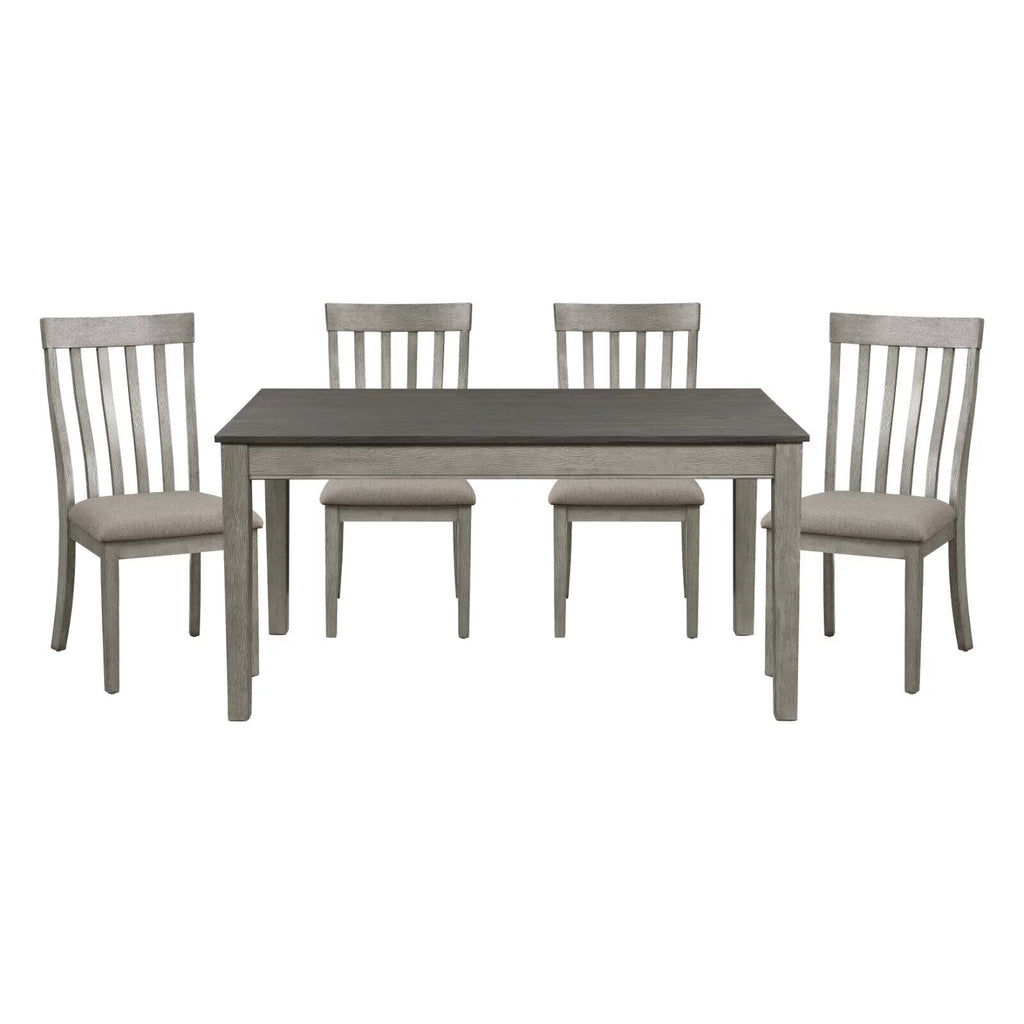 Light Gray 5pc Wooden Dining Set with Drawers D82044