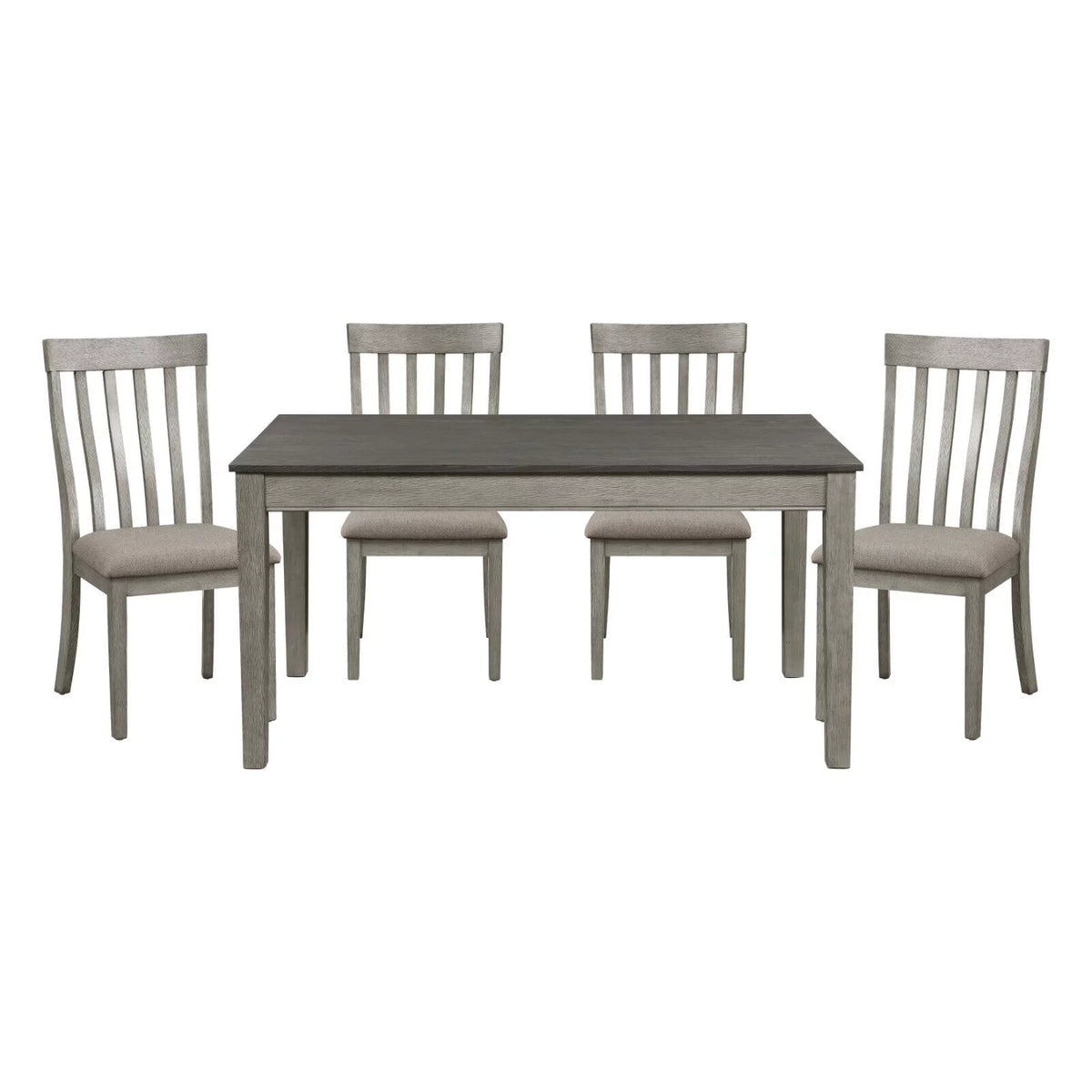 Light Gray 5pc Wooden Dining Set with Drawers D82044