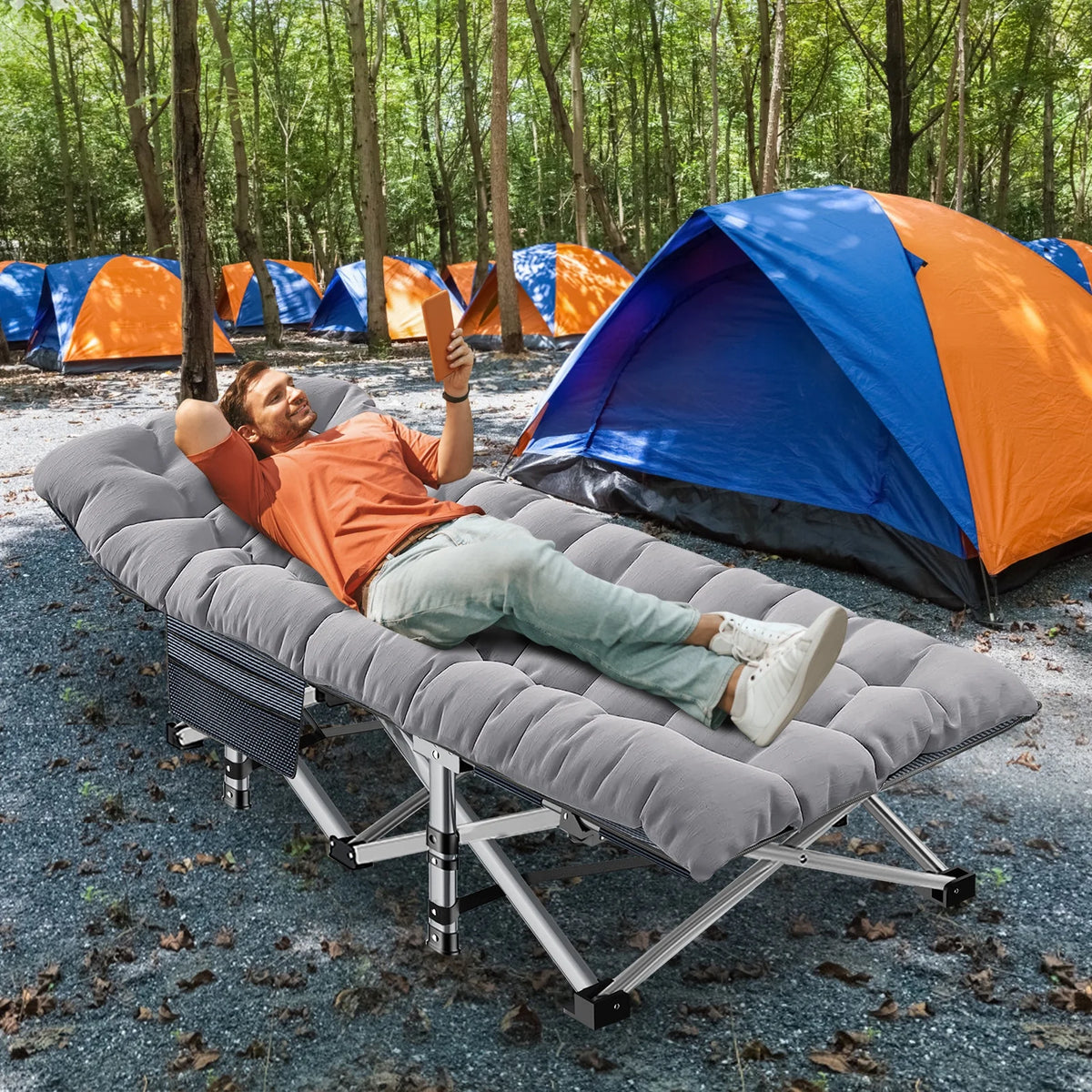 Folding Camping Cot with Carry Bag I925964