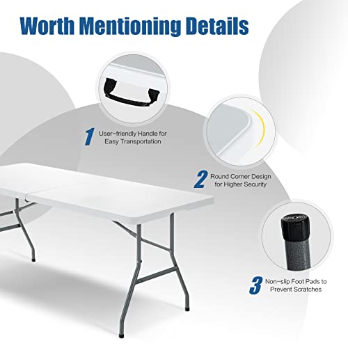 6ft White Folding Table P12397