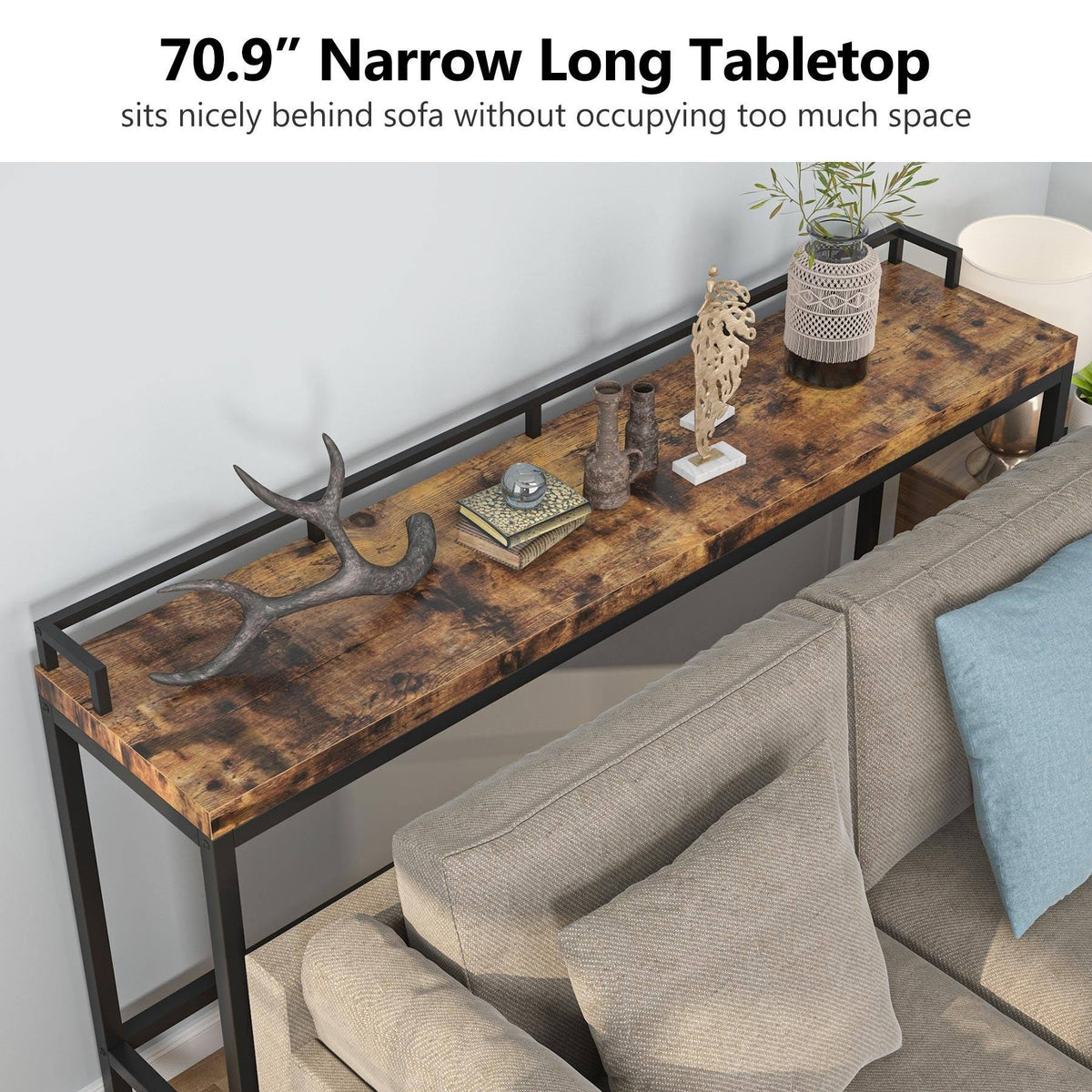 Brown Narrow Console Table T462