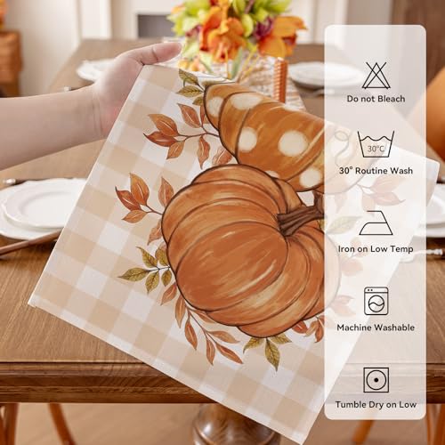Fall Placemats Set of 4, 12 X 18 Inch Grey Blue Checkered Z152