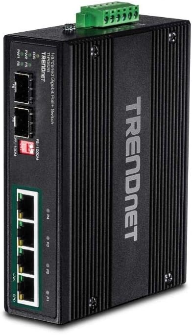 6-Port Hardened Industrial Gigabit PoE+ DIN-Rail Switch W900099