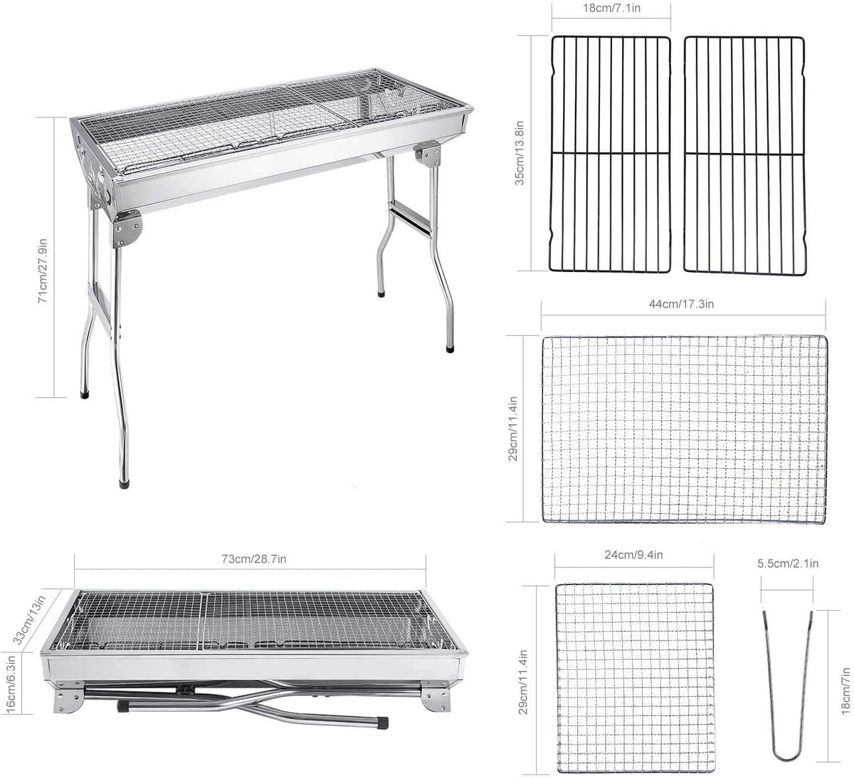 Stainless Steel Folding Portable BBQ Tool Kits (Large) R966