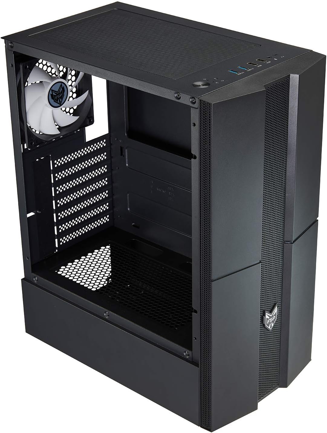 ATX Mid Tower PC Gaming Case with Tempered Glass Side Panel A57056